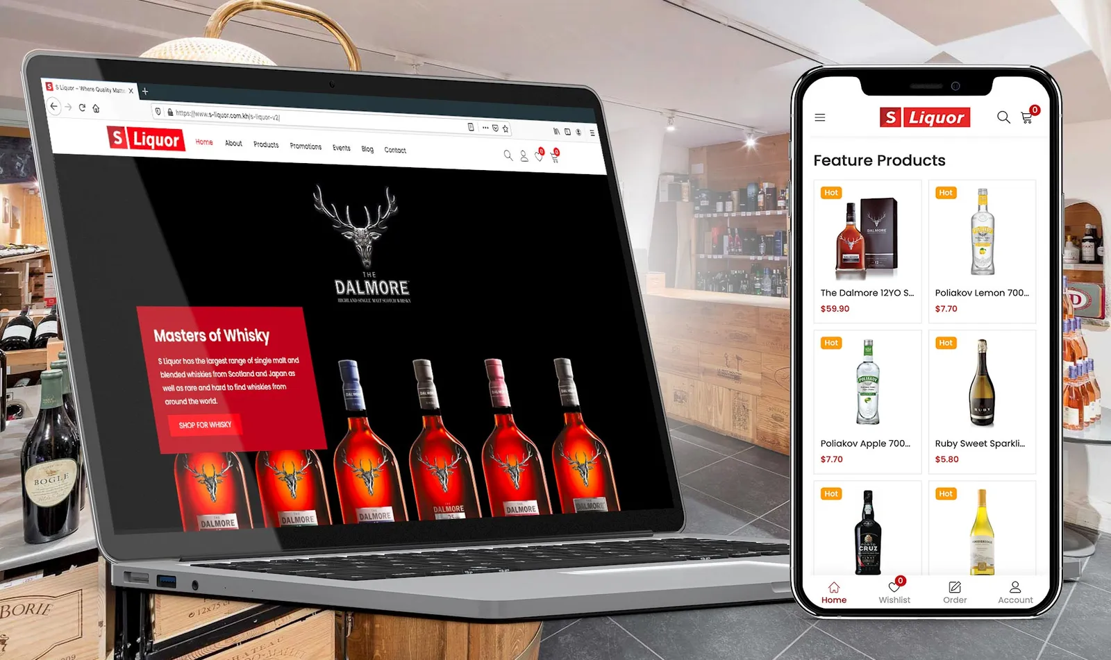 S Liquor Cambodia Website Design