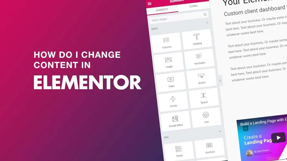 How can I update my website content using Elementor in WordPress CMS?