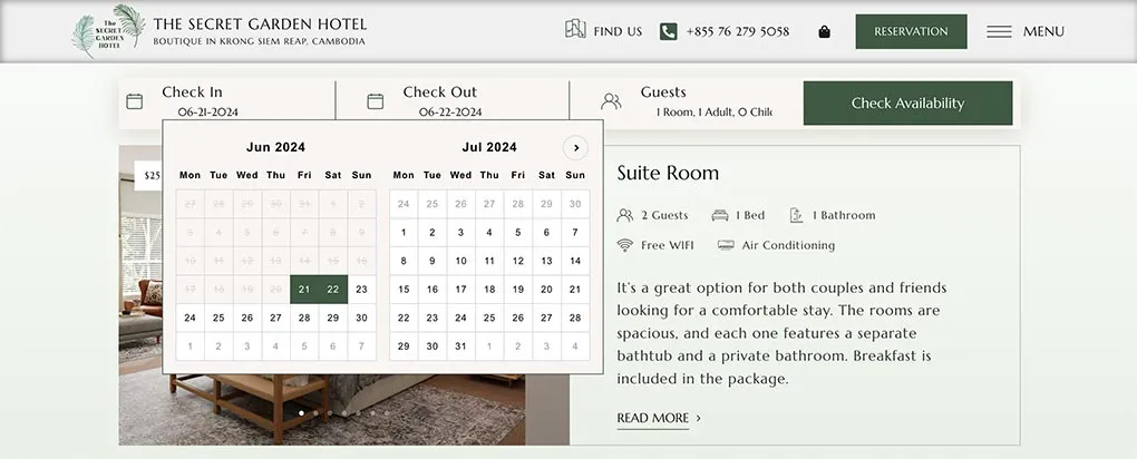 The Secret Garden Boutique Hotel - Reservation
